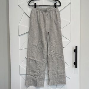 Good American Sparkle Heather Gray Wide Leg Sweatpants